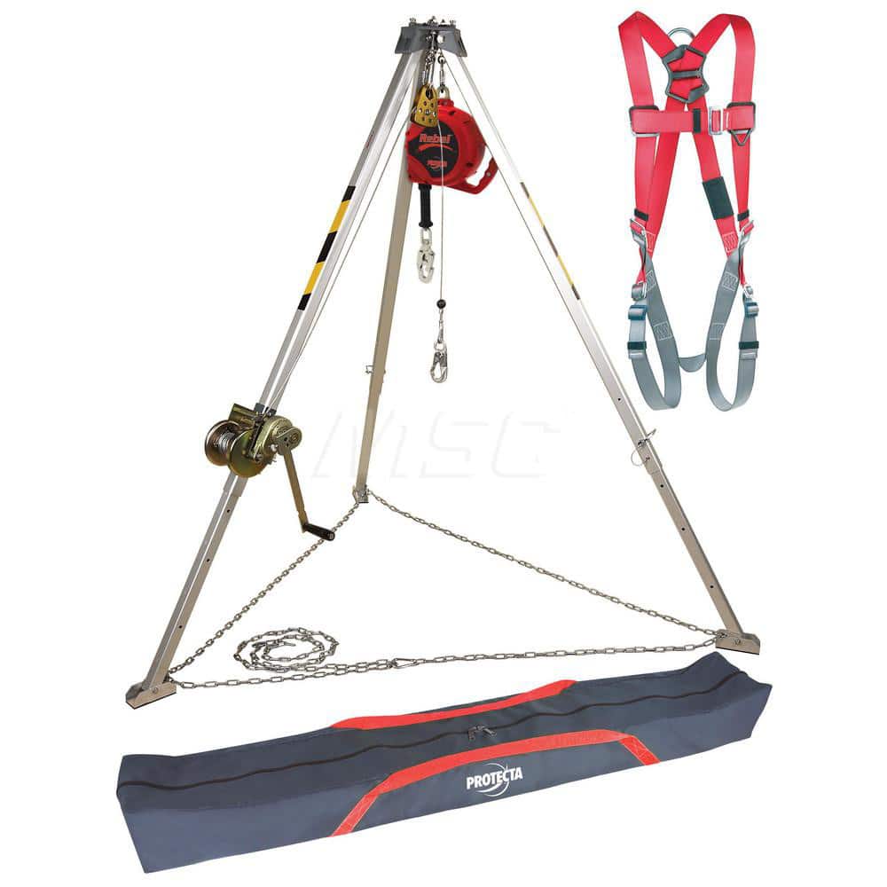 50 Ft Cable, Tripod Base, Manual Winch, Confined Space Entry & Retrieval System MPN:7100313942