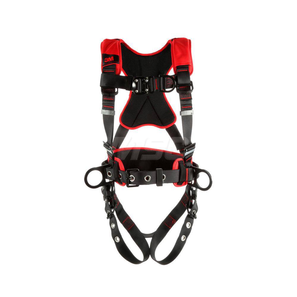 Fall Protection Harnesses: 420 Lb, Construction Style, Size X-Large, For Climbing & Positioning, Polyester, Back Front & Side MPN:7012816626