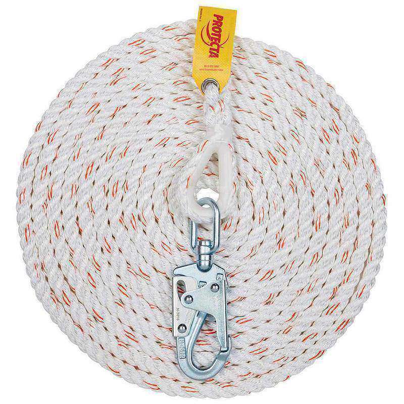 Lanyards & Lifelines, Load Capacity: 310lb, 141kg , Lifeline Material: Polyester , Capacity (Lb.): 310 , End Connections: Snap Hook  MPN:7100218794