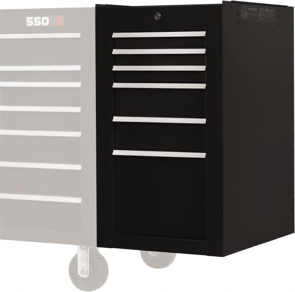 Side Cabinet: 6 Drawer, Black, Steel MPN:J551934-6BK-SC