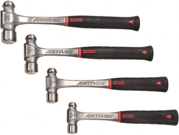 4 Piece, 1/2, 3/4, 1, 1-1/2 Lb Head Weight, Forged Steel, Ball Pein Hammer Set MPN:J1304AVPS