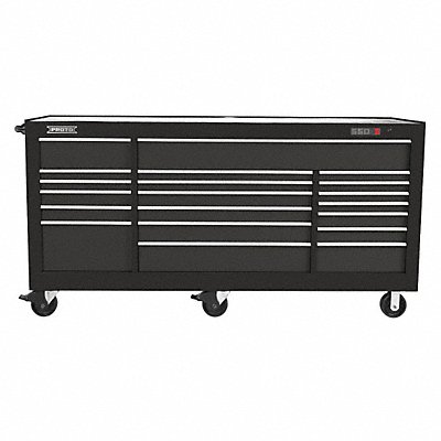 Rolling Cabinet Black 46-3/8 H 18 Drawer MPN:J558846-18DB