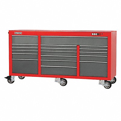 Rolling Cabinet Red/Gray 46-3/8 H 18Drwr MPN:J558846-18SG