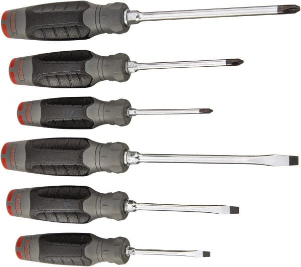 Screwdriver Set: 6 Pc, Cabinet, Phillips & Slotted MPN:J1206SCPF