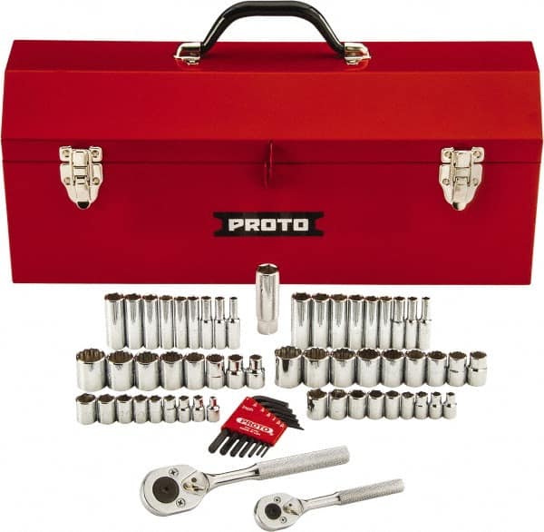 Deep Standard Socket Set: 63 Pc, 1/4