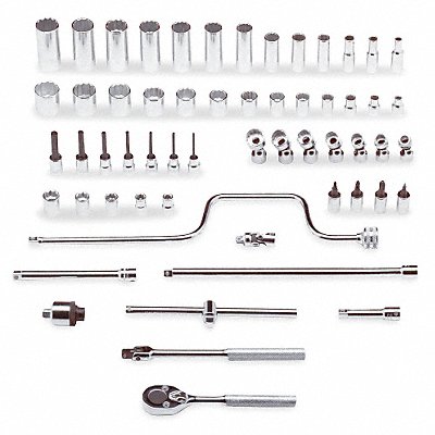 Socket Wrench Set SAE 3/8 in Dr 58 pc MPN:J52142