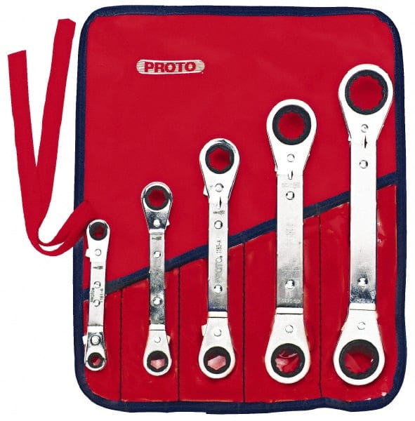 Ratcheting Box Wrench Set: 5 Pc, Inch MPN:J1180A