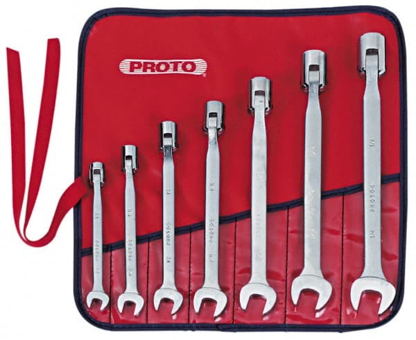 Flex Head Combination Wrench Set: 7 Pc, Inch MPN:J1270A