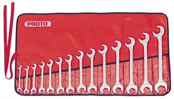 Open End Wrench Set: 14 Pc, Inch MPN:J3100B