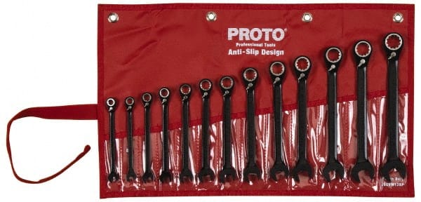 Short Ratcheting Reversible Combination Spline Wrench Set: 13 Pc, Metric MPN:JSCVMS-13S