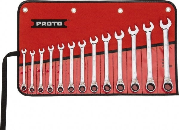 Reversible Ratcheting Combination Wrench Set: 13 Pc, Metric MPN:JSCVMT-13S