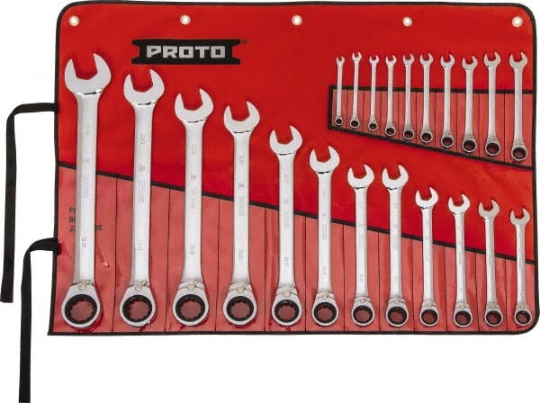 Reversible Ratcheting Combination Wrench Set: 22 Pc, Metric MPN:JSCVMT-22S