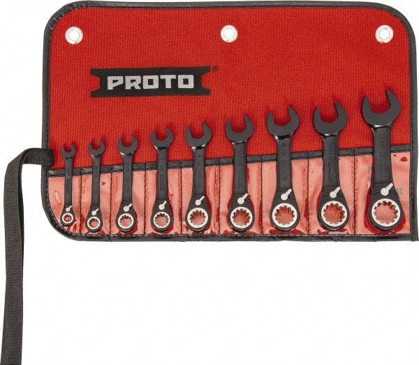 Short Ratcheting Reversible Combination Spline Wrench Set: 9 Pc, Inch MPN:JSCVS-9S