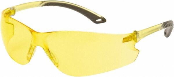 Safety Glass: Scratch-Resistant, Polycarbonate, Yellow Lenses, Frameless, UV Protection MPN:S5830S