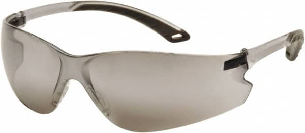 Safety Glasses: Scratch-Resistant, Polycarbonate, Silver Mirror Lenses, N/A MPN:S5870S