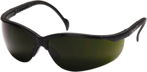 Safety Glass: Scratch-Resistant, Polycarbonate, Green Lenses, Full-Framed, UV Protection MPN:SB1850SF