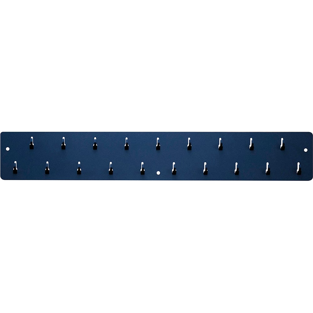 Industrial Key Rack: Powder Coated Steel, 19 Hooks, Black MPN:43030