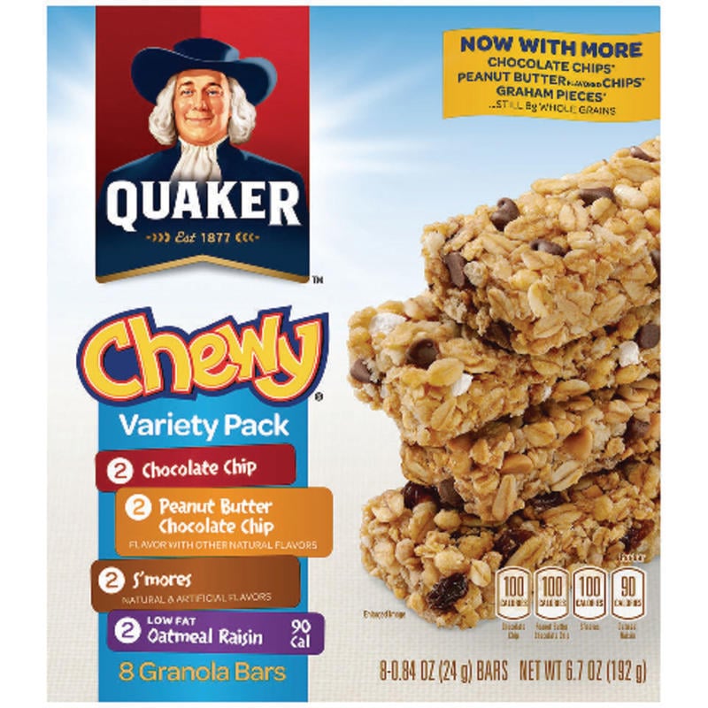 Quaker Chewy Granola Bars Variety Pack, 0.84 Oz, Box Of 8 (Min Order Qty 10) MPN:31188