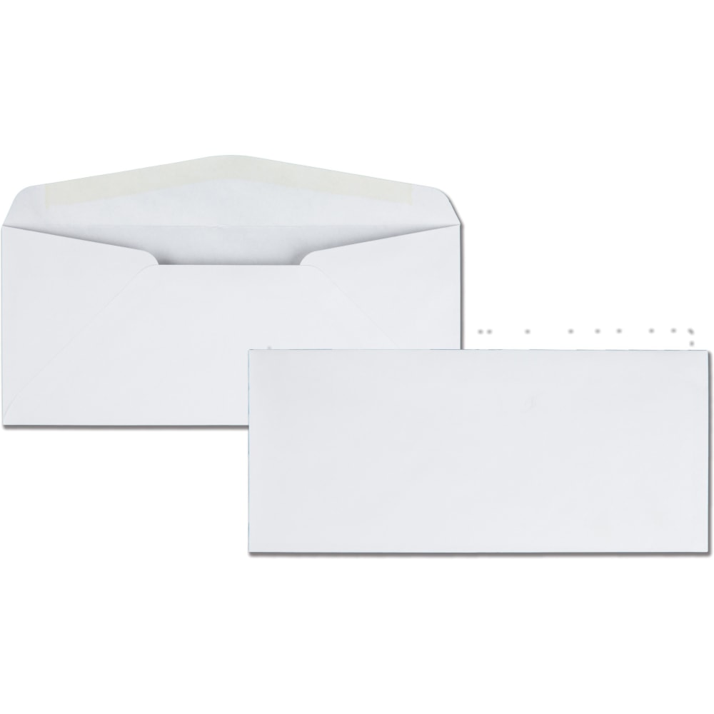 Quality Park Traditional Business Envelopes - Business - #10 - 4 1/8in Width x 9 1/2in Length - 24 lb - Gummed - Wove - 500 / Box - White (Min Order Qty 2) MPN:11112