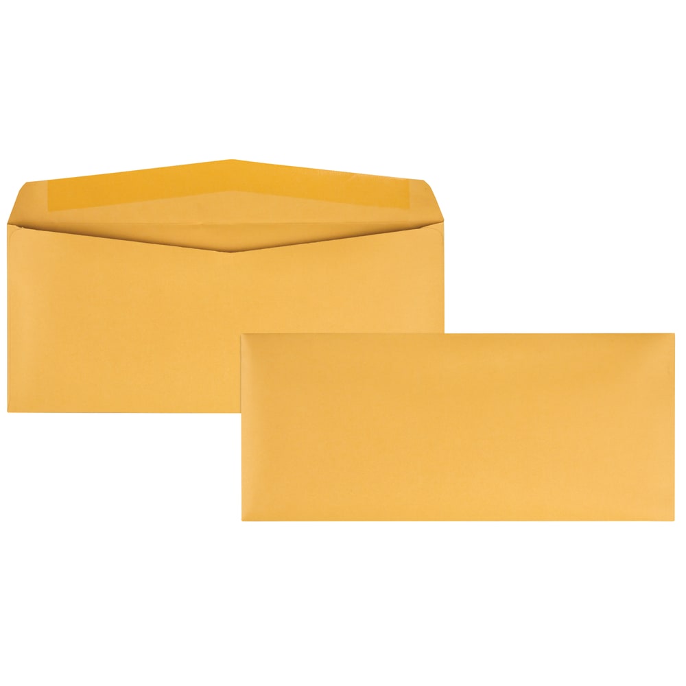 Quality Park #14 Business Envelopes, Gummed Seal, Brown Kraft, Box Of 500 (Min Order Qty 2) MPN:11562