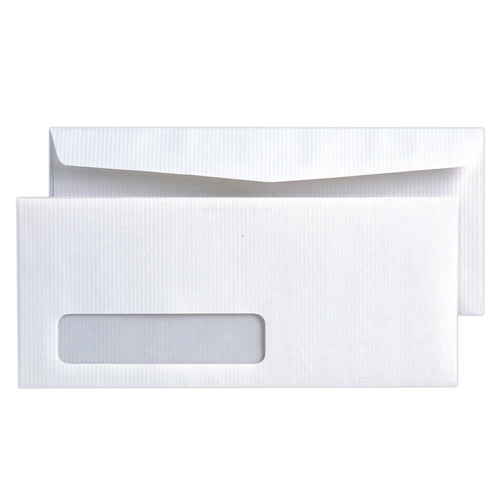 Quality Park #10 Ridge Window Business Envelopes, Bottom Left Window, Gummed Seal, White, Box Of 500 MPN:21330