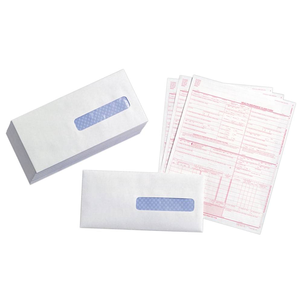 Quality Park #10 Medical Claim Business Right Window Envelopes, Gummed Seal, White, Box Of 500 MPN:21432