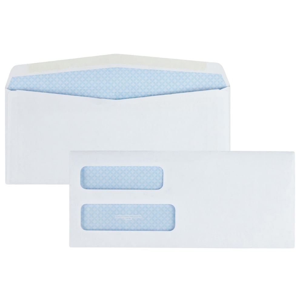 Quality Park #10 Envelopes, Double-Window, Security, White, Box Of 500 (Min Order Qty 2) MPN:24550