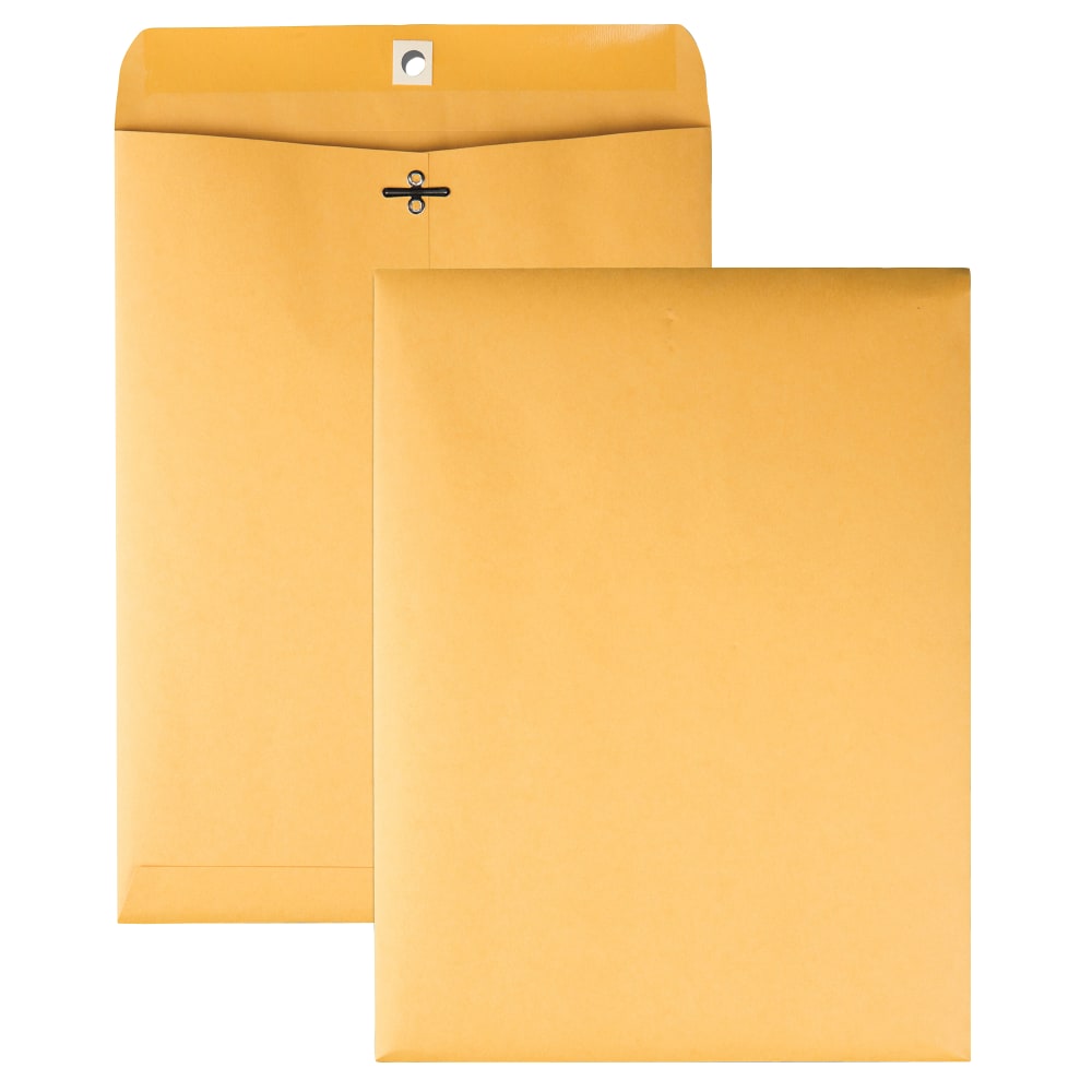 Quality Park Clasp Envelopes, 9in x 12in, Brown, Box Of 250 (Min Order Qty 2) MPN:37590