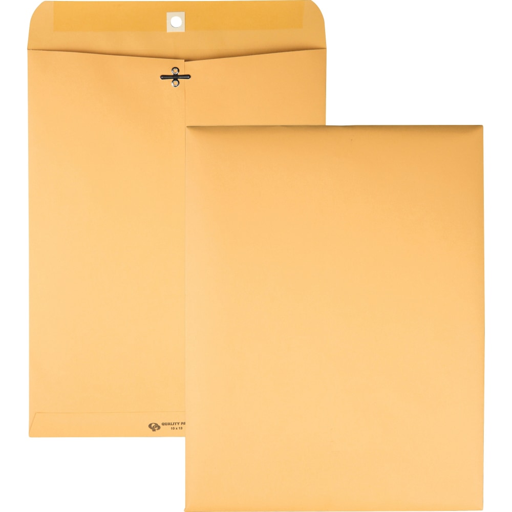 Quality Park Envelopes, 10in x 13in, Clasp Closure, Brown, Box Of 100, QUA37797 (Min Order Qty 4) MPN:37797