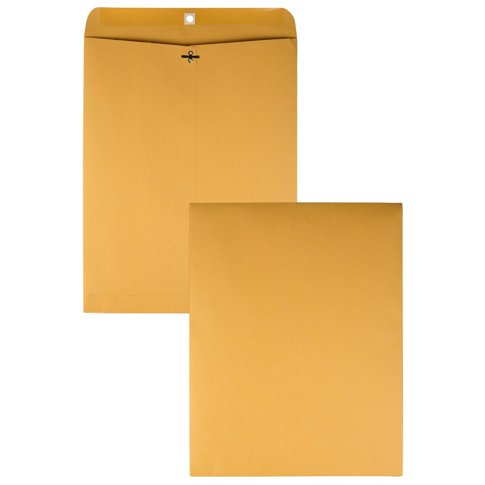 Quality Park 12in x 15 1/2in Envelopes, Claps Closure, Brown, Box Of 100 (Min Order Qty 3) MPN:37810