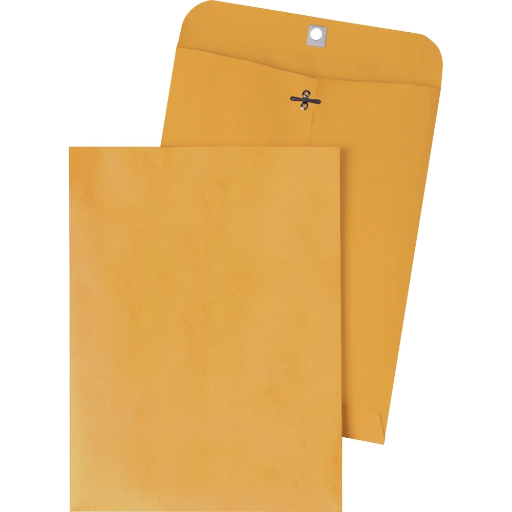 Quality Park Gummed Kraft Clasp Envelopes - Clasp - #94 - 9 1/4in Width x 14 1/4in Length - 28 lb - Gummed - Kraft - 100 / Box - Kraft (Min Order Qty 2) MPN:37894