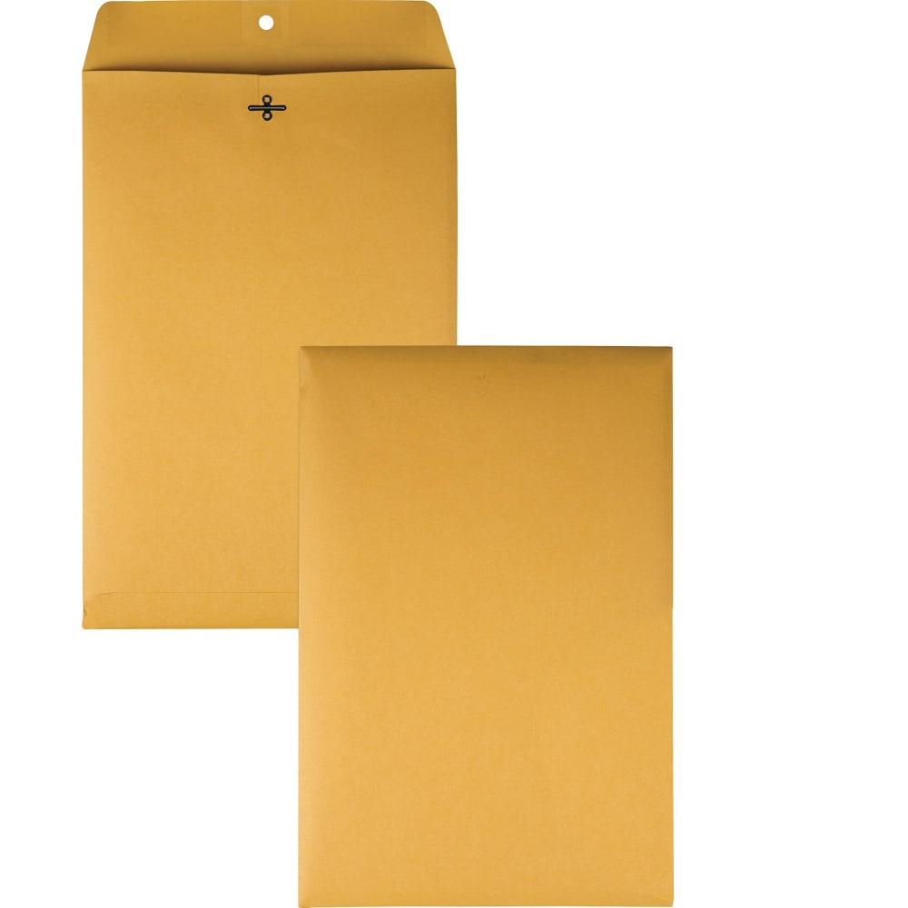 Quality Park 10 x 15 Clasp Envelopes with Deeply Gummed Flaps - Clasp - #98 - 10in Width x 15in Length - 28 lb - Gummed - Kraft - 100 / Box - Kraft (Min Order Qty 2) MPN:37898