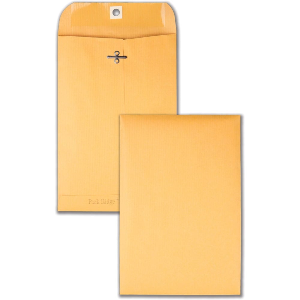 Quality Park 6 x 9 Park Ridge Clasp Envelopes with Deeply Gummed Flaps - Clasp - #55 - 6in Width x 9in Length - 24 lb - Gummed - Kraft - 100 / Box - Kraft (Min Order Qty 3) MPN:43055