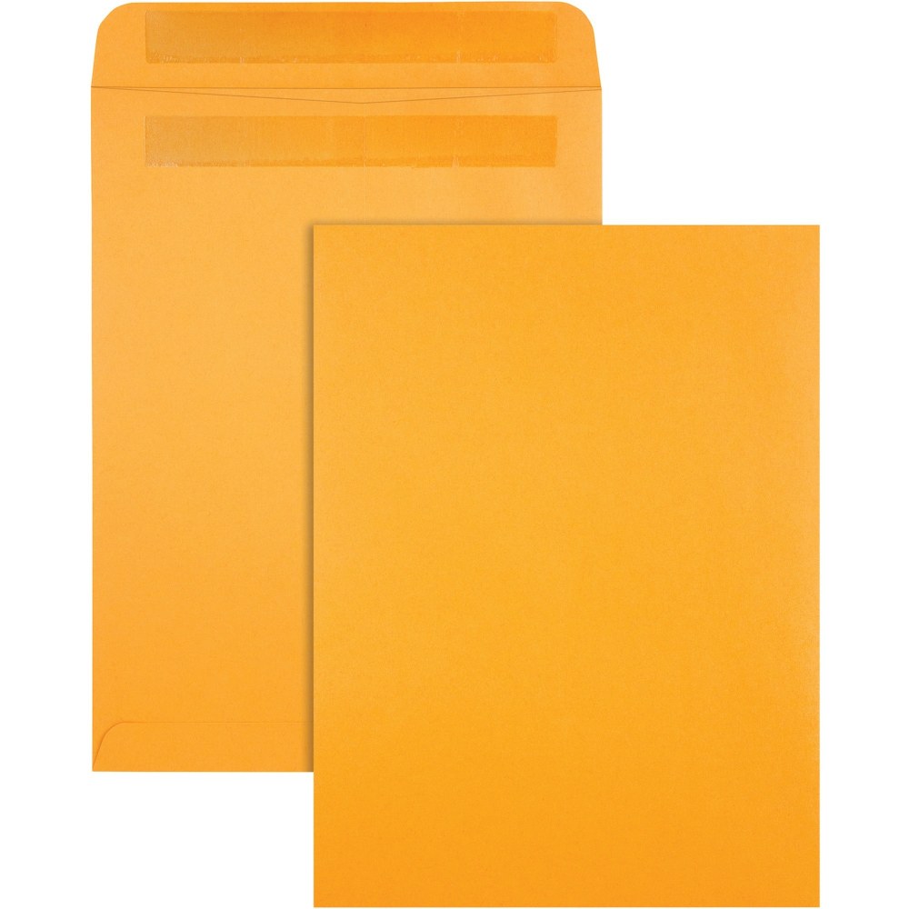 Quality Park 9 x 12 Hi Bulk Catalog Envelopes with Self-Seal Closure - Catalog - 9in Width x 12in Length - 24 lb - Self-sealing Flap - Kraft - 100 / Box - Brown Kraft (Min Order Qty 2) MPN:43563