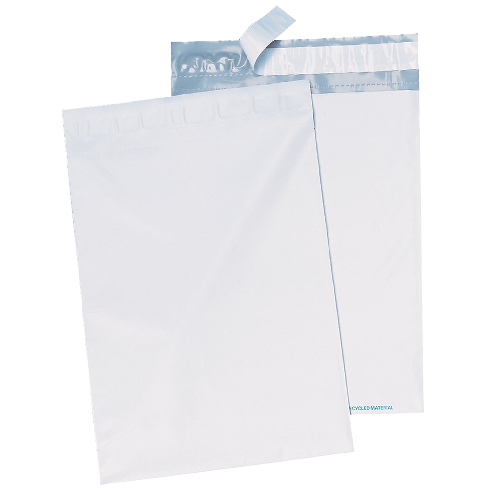 Quality Park Redi-Strip Poly Envelopes, 9in x 12in, Self-Adhesive, White, Box Of 100 MPN:46190