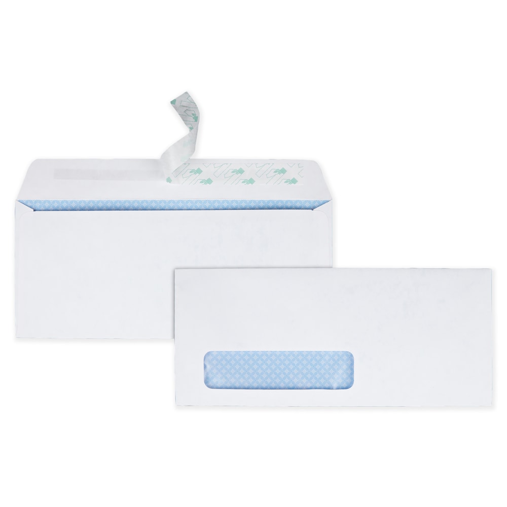 Quality Park #10 Redi-Strip Business Envelopes, Bottom Left Window, Self Adhesive, Window, White, Box Of 500 (Min Order Qty 2) MPN:69222