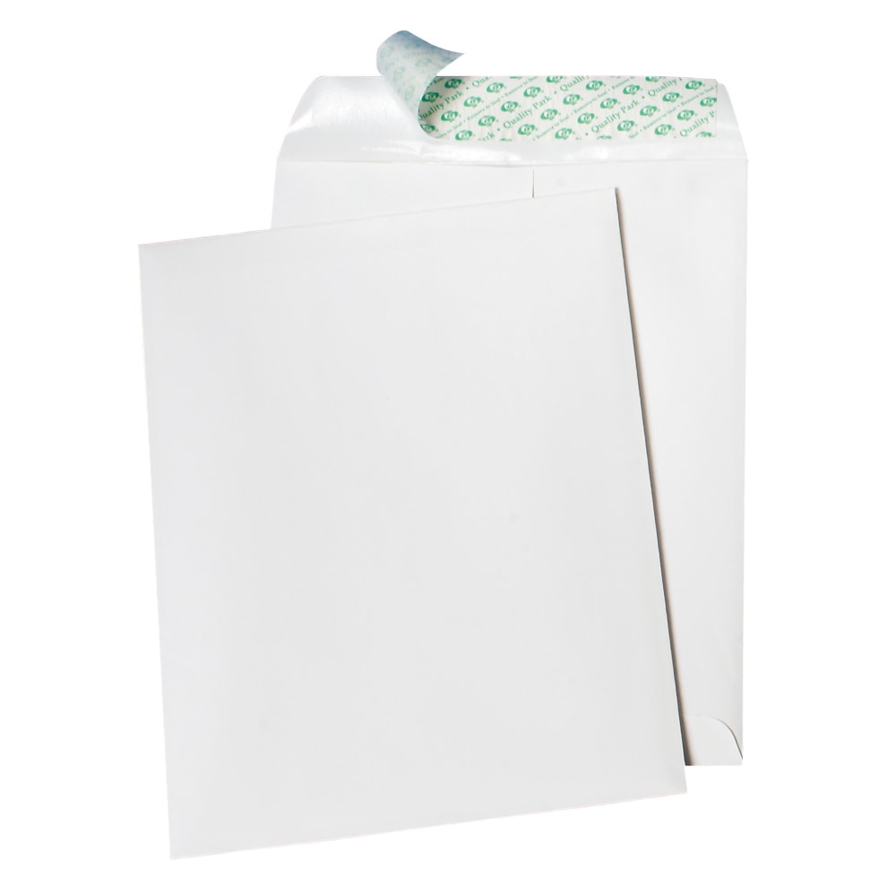 Quality Park Tech-No-Tear Catalog Envelopes, 10in x 13in, Self-Adhesive, White, Box Of 100 (Min Order Qty 2) MPN:77397