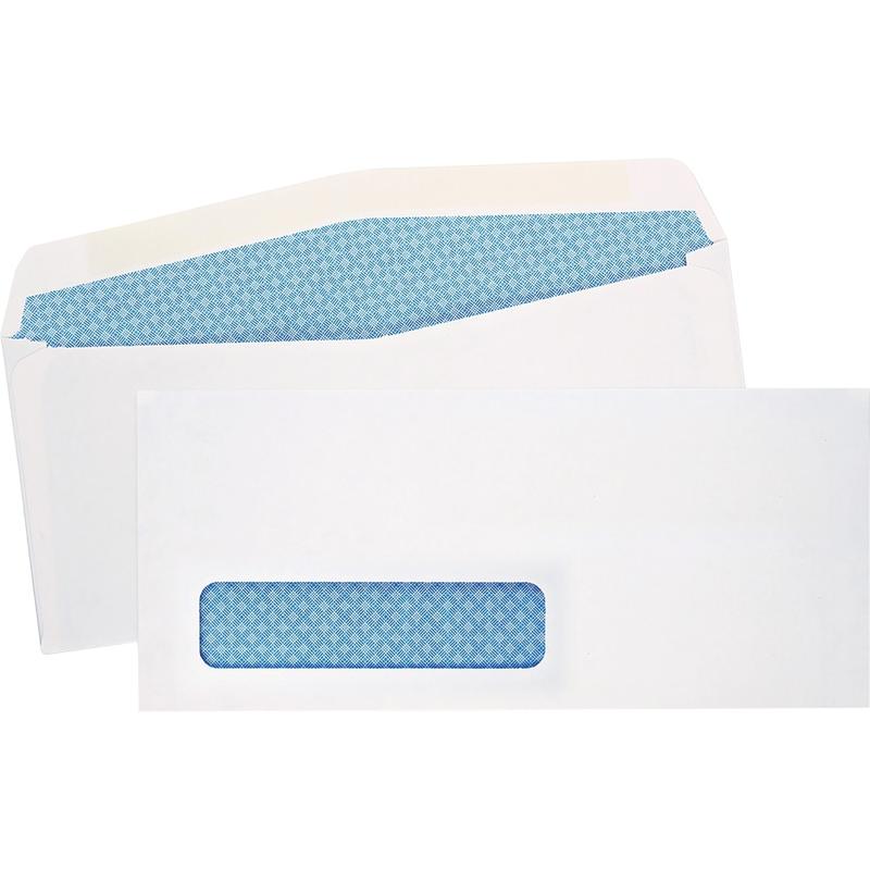 Quality Park #10 Security Single Window Envelopes, Bottom Left, Gummed Seal, White, Box Of 500 MPN:90130