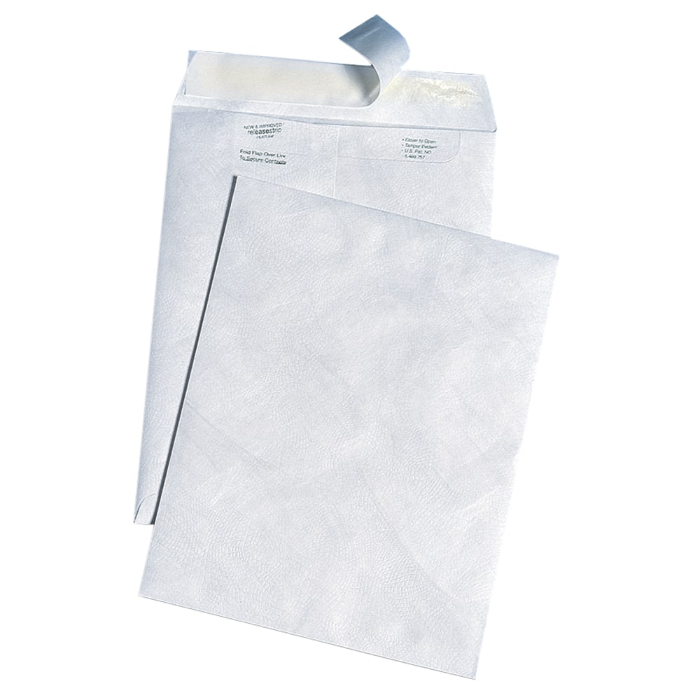 Quality Park Tyvek Envelopes, 9in x 12in, Embossed Texture, Self-Adhesive, White, Box Of 100 MPN:R3120