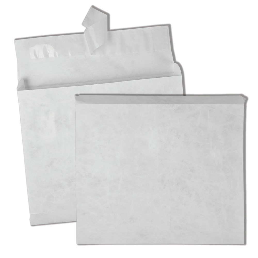 Quality Park Tyvek Expansion 10in x 14-1/2in x 2in Envelopes, 18 Lb, Self-Adhesive Closure, White, Carton Of 100 MPN:R4430