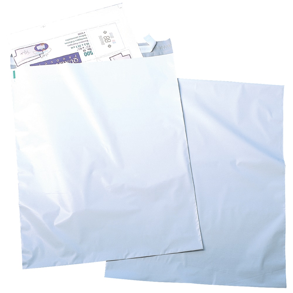 Quality Park Redi-Strip Jumbo Poly Envelopes, 14in x 19in, White, Box Of 100 MPN:45235