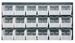 18 Bin Bench Rack with Ultra Bins MPN:QBR-3619-230-18