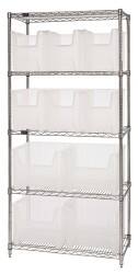 10 Bin Giant Stack Container with Wire Shelving MPN:WR5-600800CL