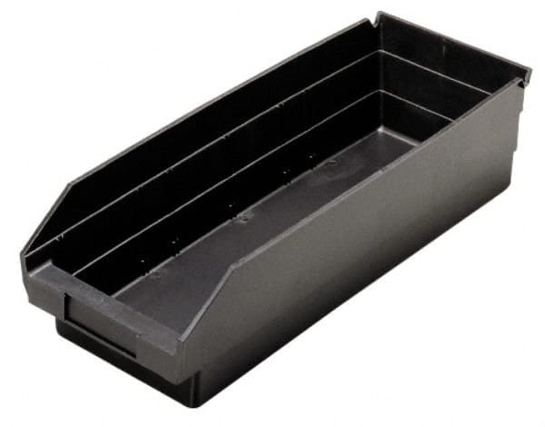 Plastic Hopper Shelf Bin: Black MPN:QSB114CO