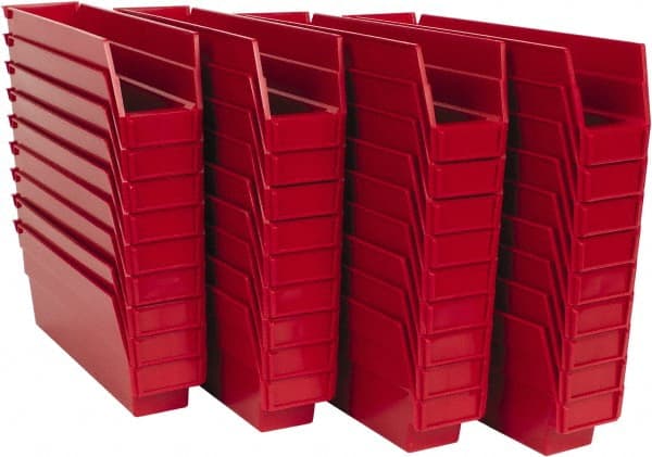 Plastic Hopper Shelf Bin: Red MPN:QSB100RDCS