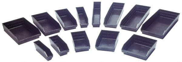 Plastic Hopper Shelf Bin: Black MPN:QSB101BRCS