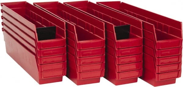 Plastic Hopper Shelf Bin: Red MPN:QSB103RDCS