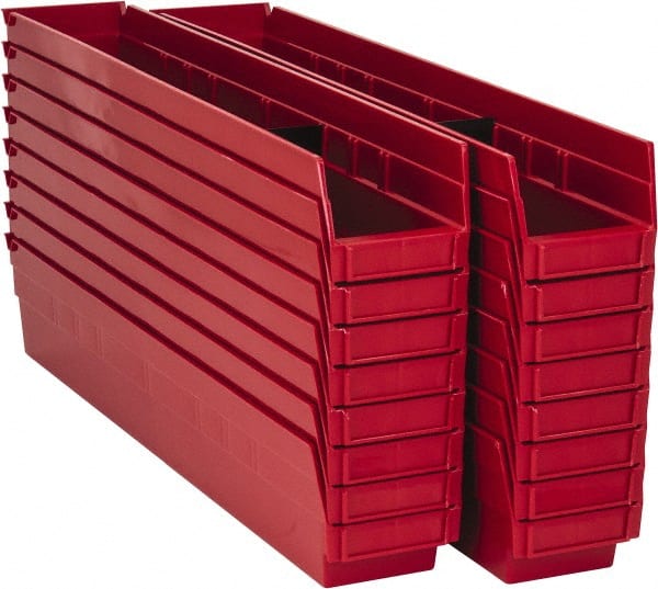 Plastic Hopper Shelf Bin: Red MPN:QSB105RDCS