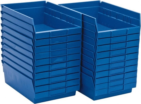 Plastic Hopper Shelf Bin: Blue MPN:QSB107BLCS