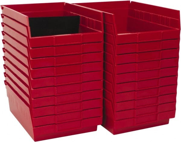 Plastic Hopper Shelf Bin: Red MPN:QSB107RDCS